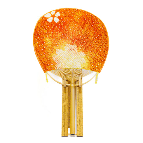 【絞り】房州うちわ 玉子型「雪花」