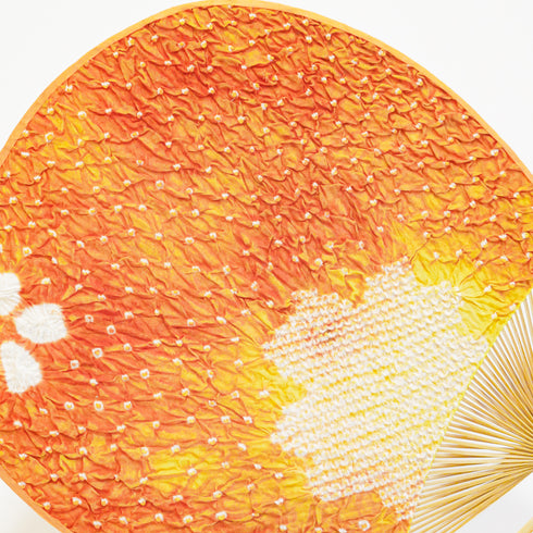 【絞り】房州うちわ 玉子型「雪花」