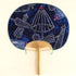 【絞り】房州うちわ 特大和型「藍傘」
