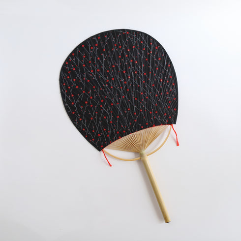 房州うちわ 玉子型「夜の梅」