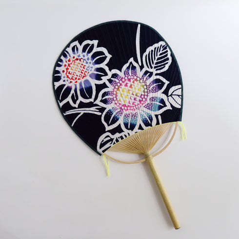 房州うちわ 玉子型「向日葵」