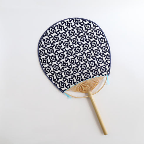 房州うちわ 玉子型「格子」