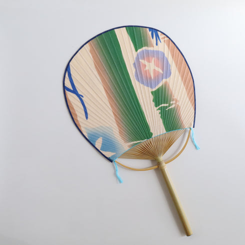 房州うちわ 玉子型「竹朝顔」