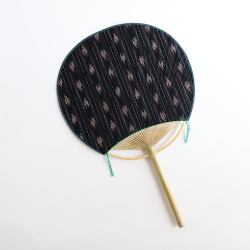 房州うちわ 中万月型「絣風」