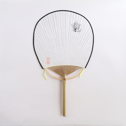 房州うちわ 玉子型「黒薔薇」