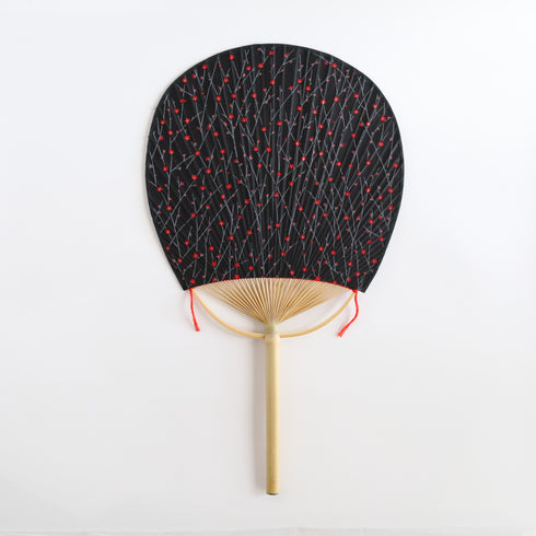 房州うちわ 玉子型「夜の梅」