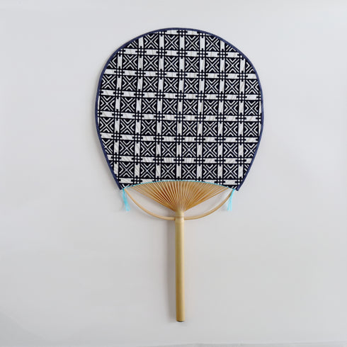 房州うちわ 玉子型「格子」